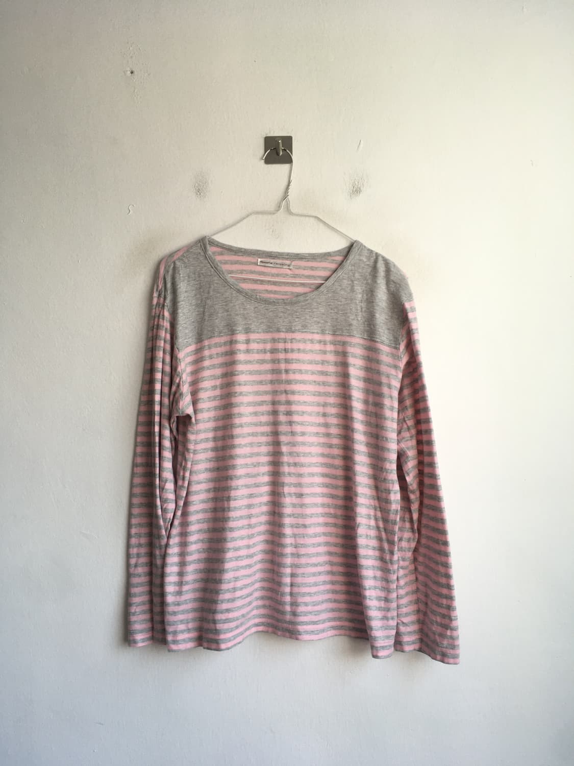 jpn vintage pink grey stripe long sleeve 상품이미지4