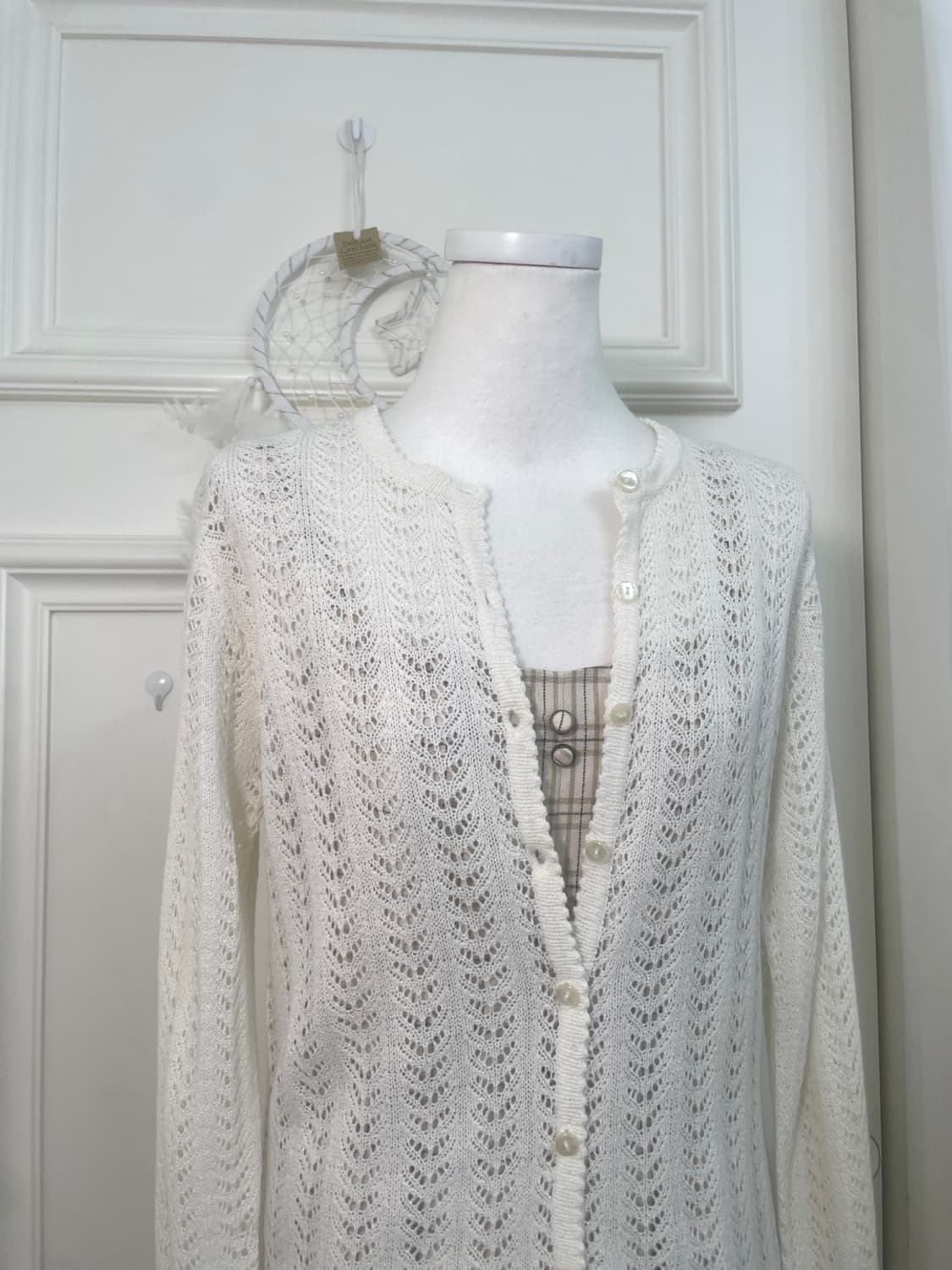 Ivory crochet spring cardigan(size-M) 상품이미지6