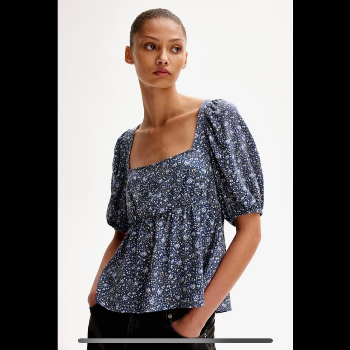 h&m 에이치앤엠 타이 디테일 페플럼 블라우스 (새상품) 상품이미지8