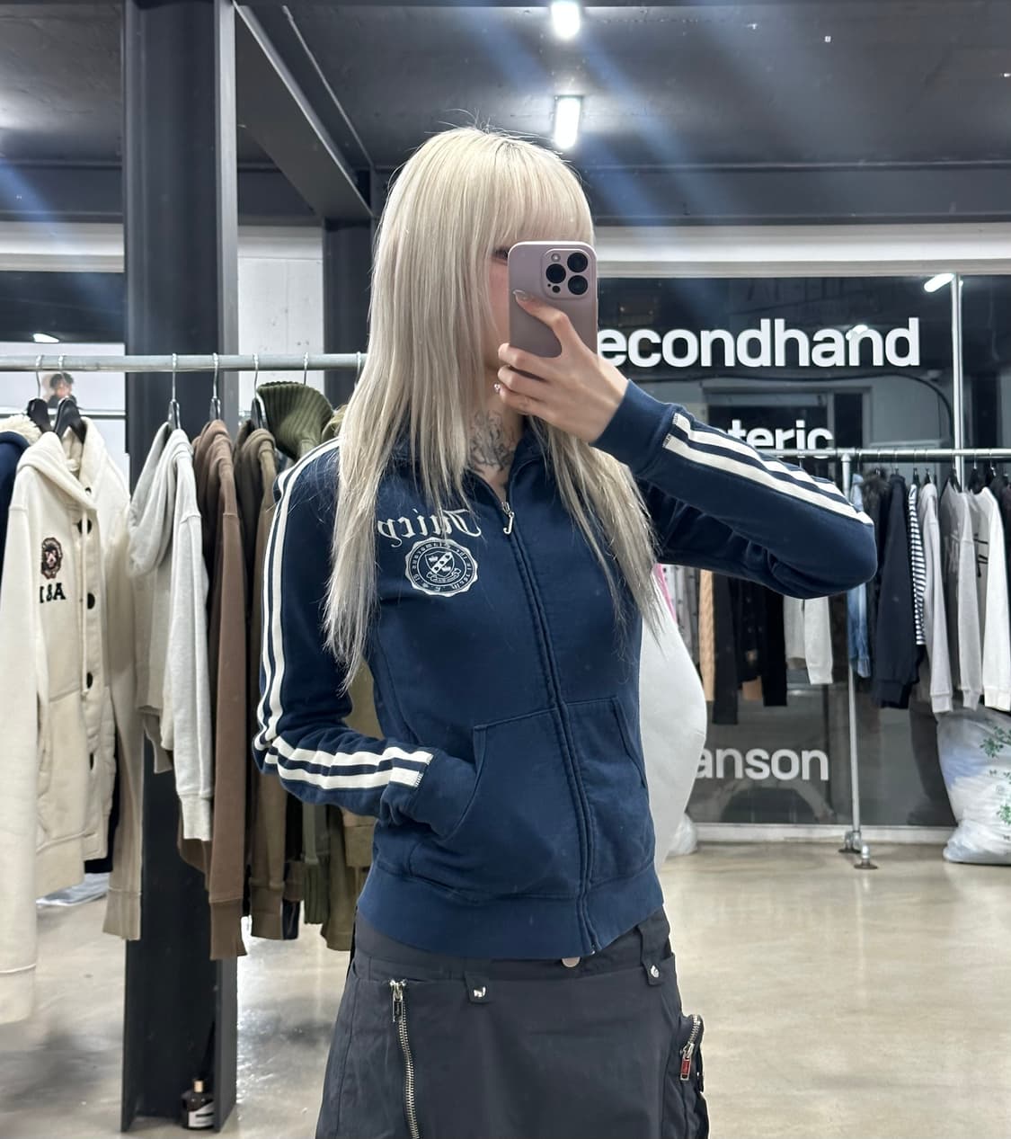 쥬시 꾸띄르 y2k 갸루 네이비 트랙탑 집업 상품이미지1