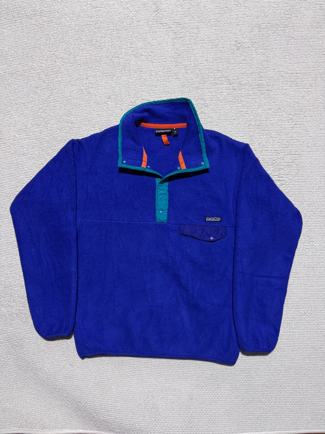 90s USA 파타고니아 신칠라 스냅티 블루퍼플 S 상품이미지1