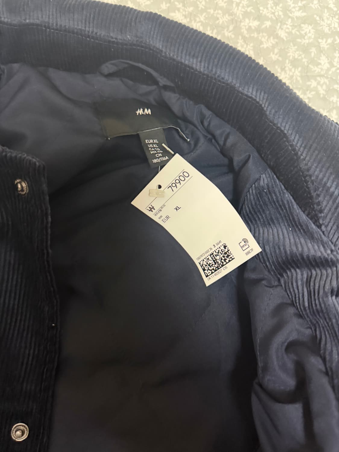 H&m 바시티 코듀로이 네이비 자켓(xl) 상품이미지2