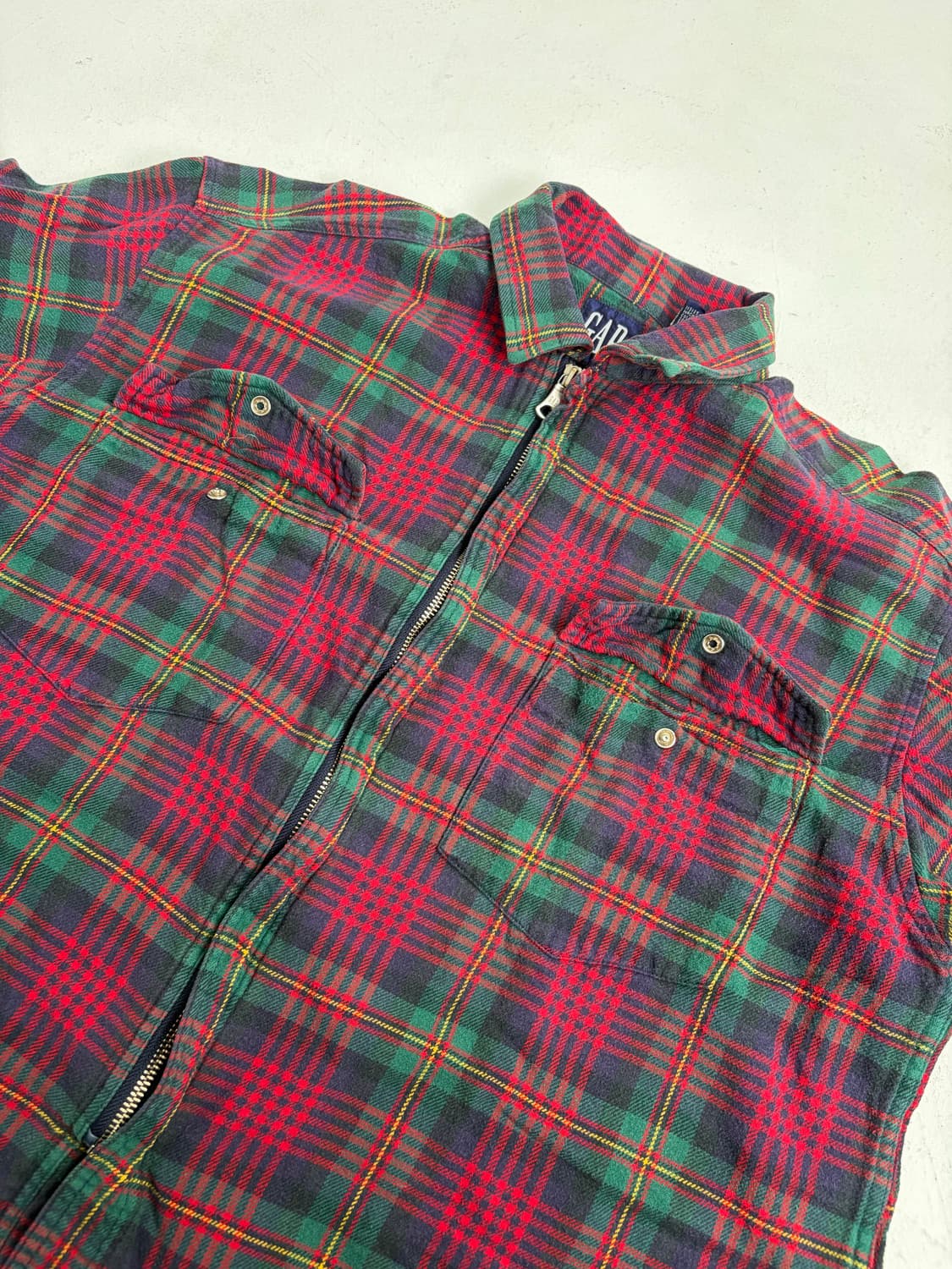 90s Gap Plaid Zip Up Shirt (red/green) 상품이미지6