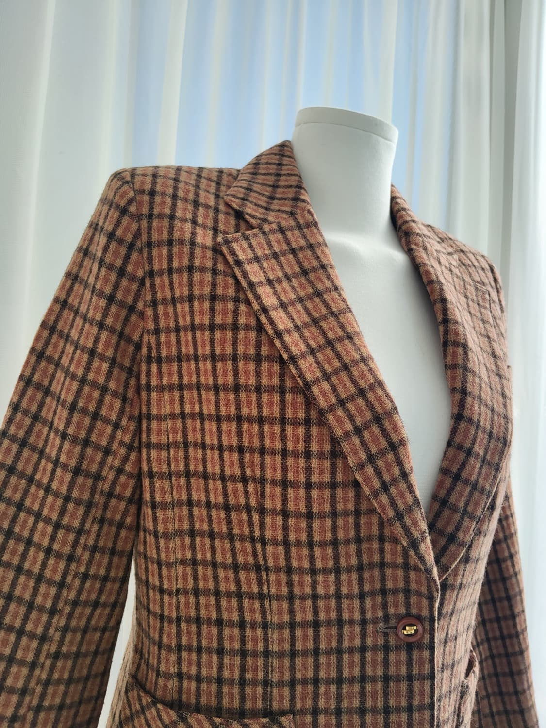 빈티지 체크 자켓 상품이미지2