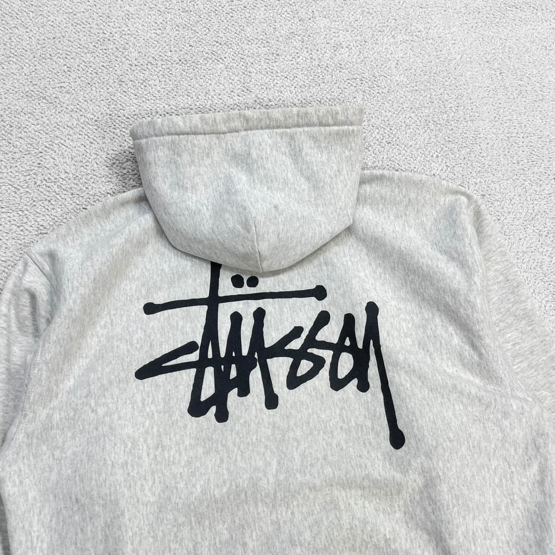 스투시 Stussy 베이직 로고 후드집업 에쉬해더 그레이 상품이미지4