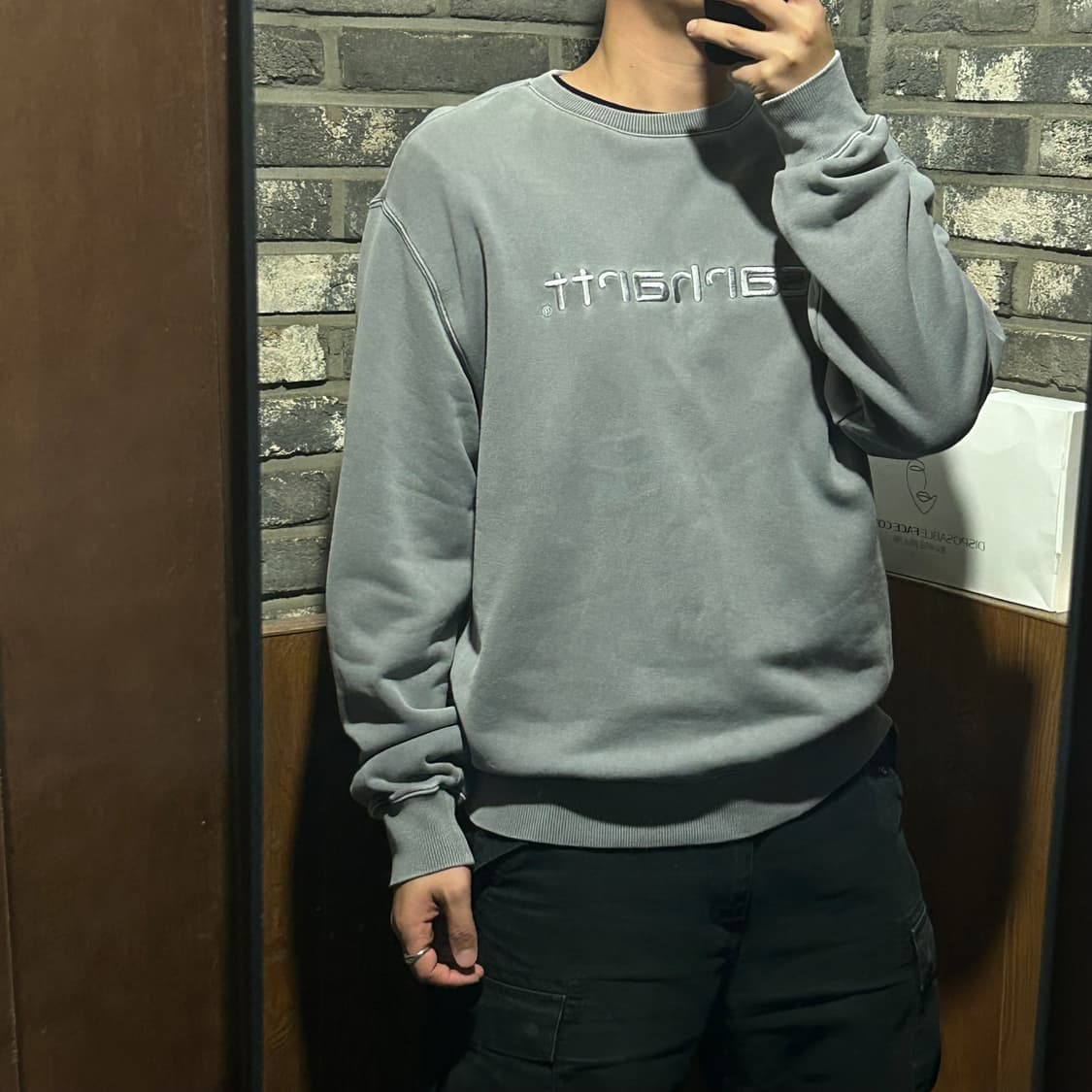 M) 칼하트 WIP 스웻 맨투맨 그레이 상품이미지9