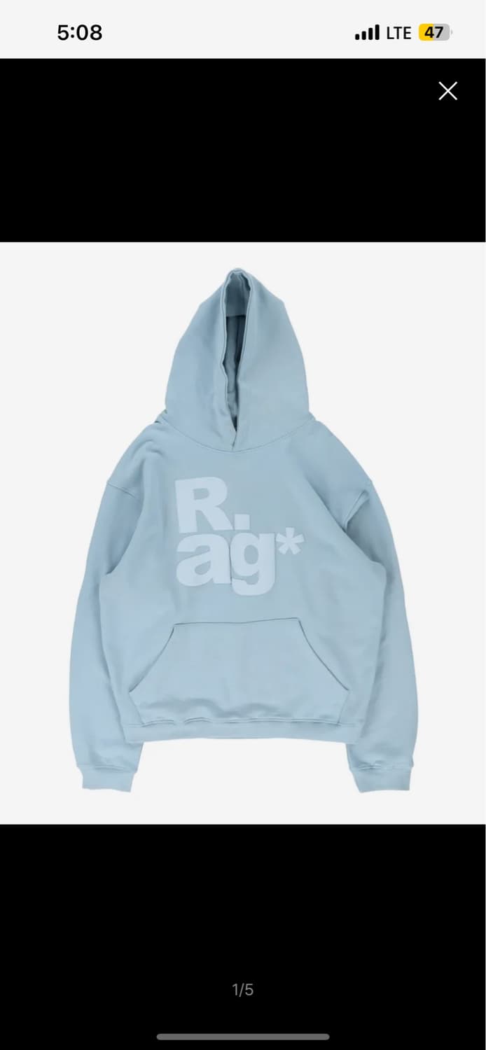 더콜디스트모먼트 TCM rag hoodie (sky blue) M사이즈 상품이미지1