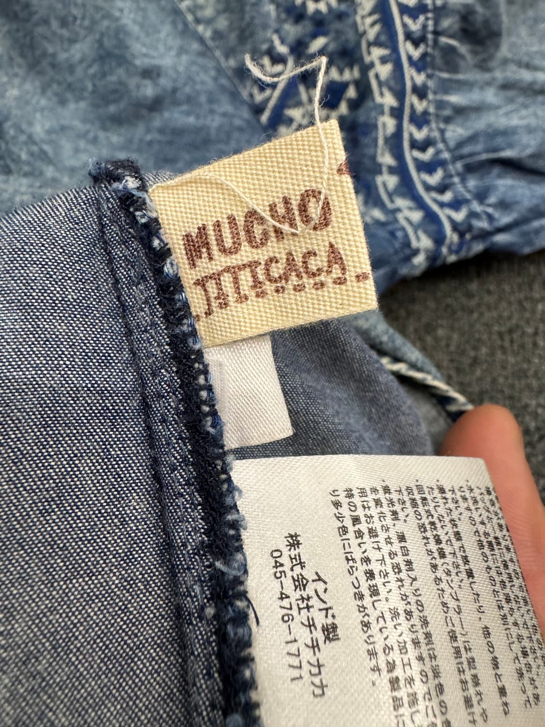 TITICACA 빈티지 나바호 패턴 데님 블라우스 셔츠 상품이미지3