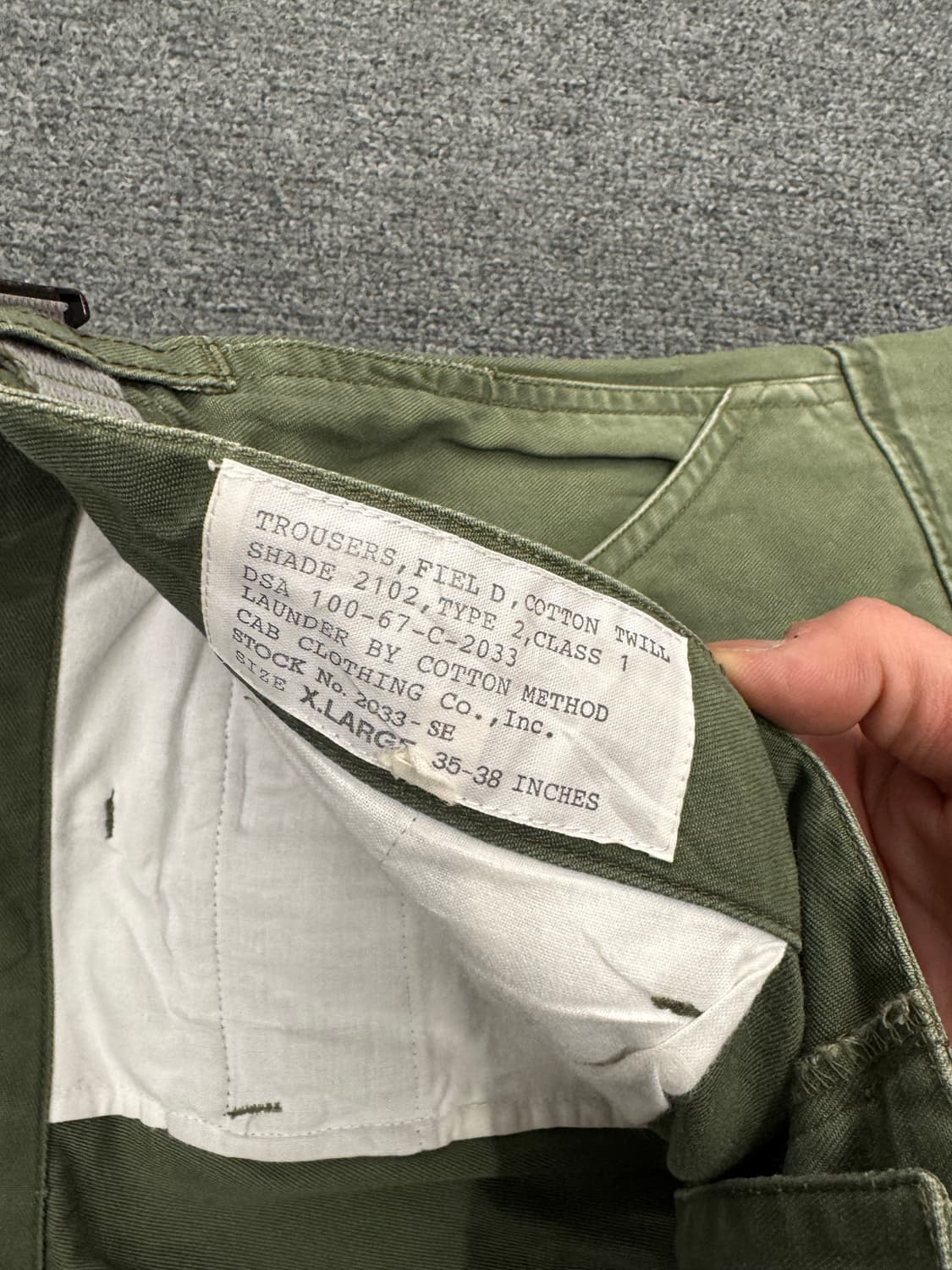XL)CAB Clothing 빈티지 미군 M-1943 필드 트라우저 상품이미지4