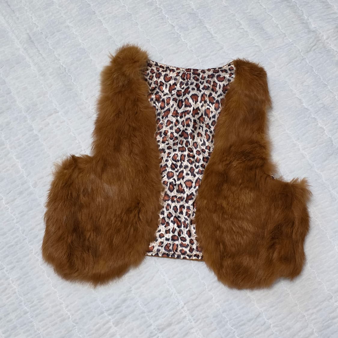 보헤미안 브라운 퍼 베스트 상품이미지1