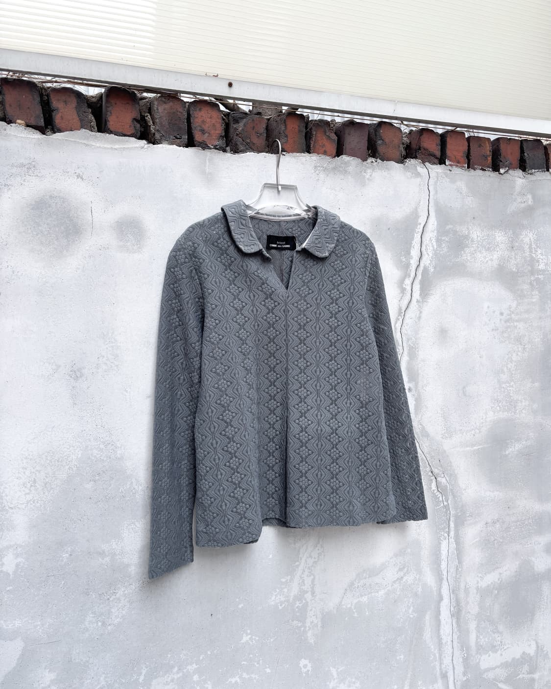 꼼데가르송 트리콧 AD1999 시스루 레이스 라운드카라 블라우스 상품이미지4