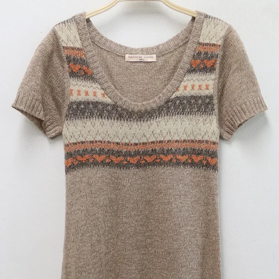 NATURAL COLMO 빈티지 울 혼방 반팔 원피스 60353 상품이미지3