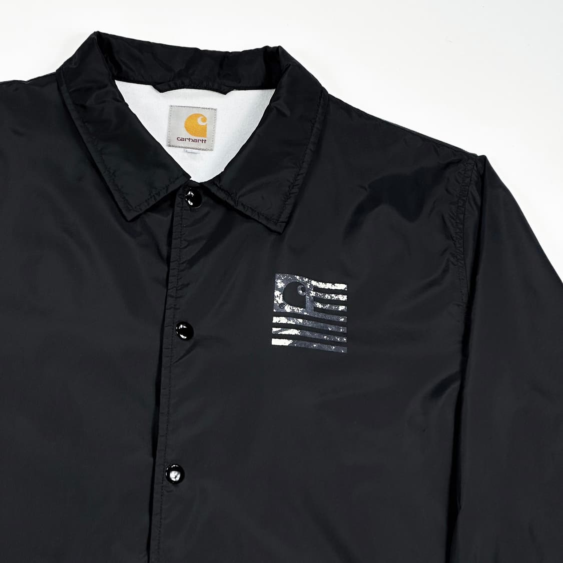 (크랙존재) 칼하트 wip 성조기 프린팅 코치자켓 블랙 L 상품이미지4