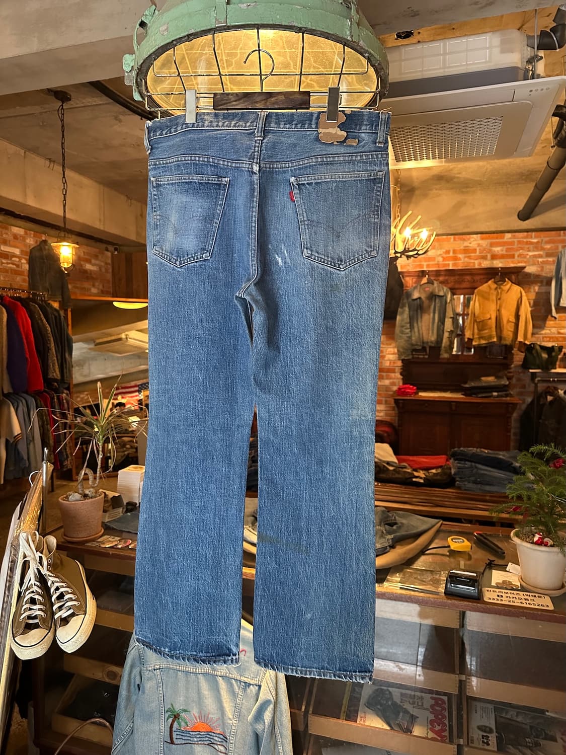 70s USA 빈티지 리바이스 517 66전기 부츠컷 데님 팬츠 상품이미지6