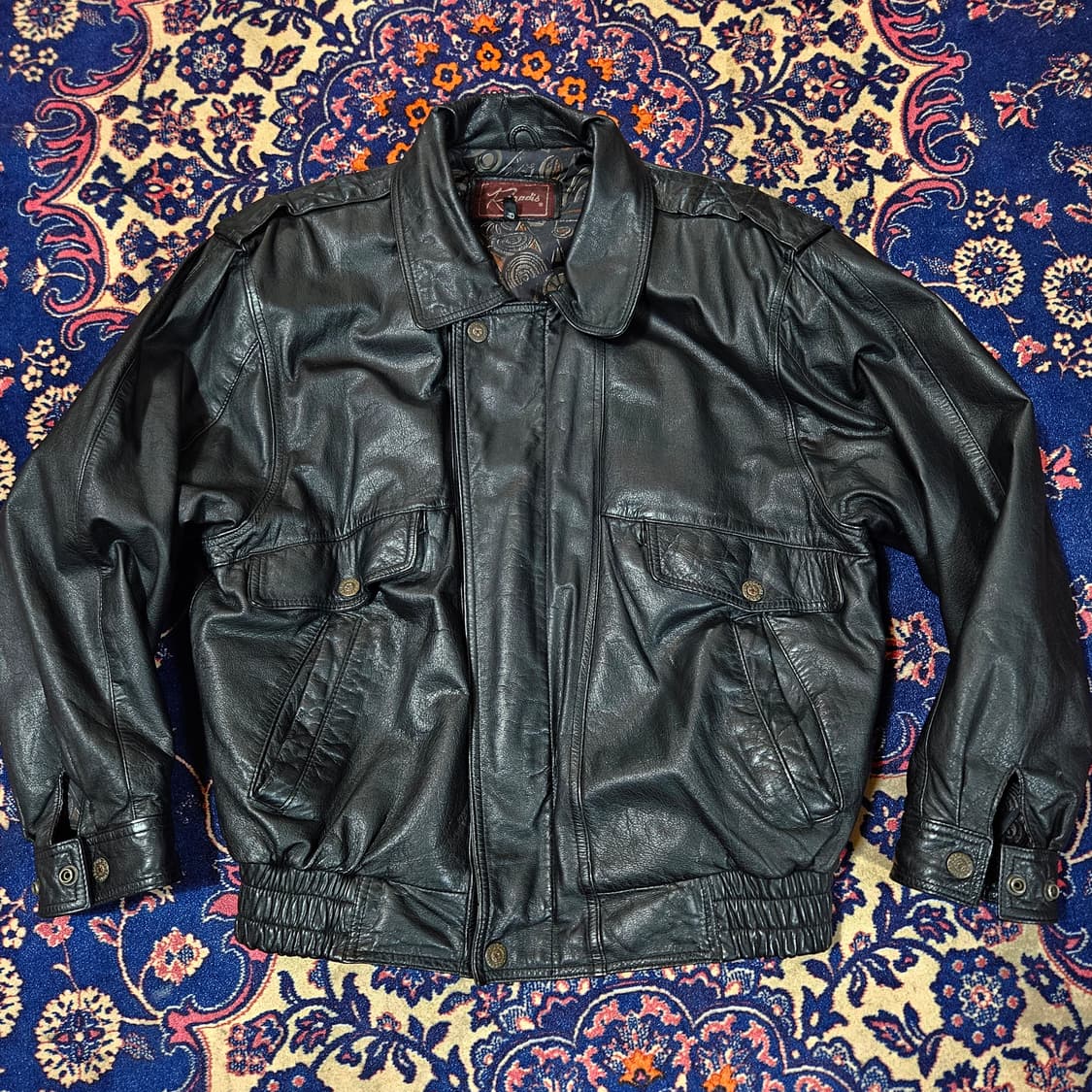 로가디스(Rogadis) Vintage 파워 숄더 레더 가죽 자켓 M  상품이미지1