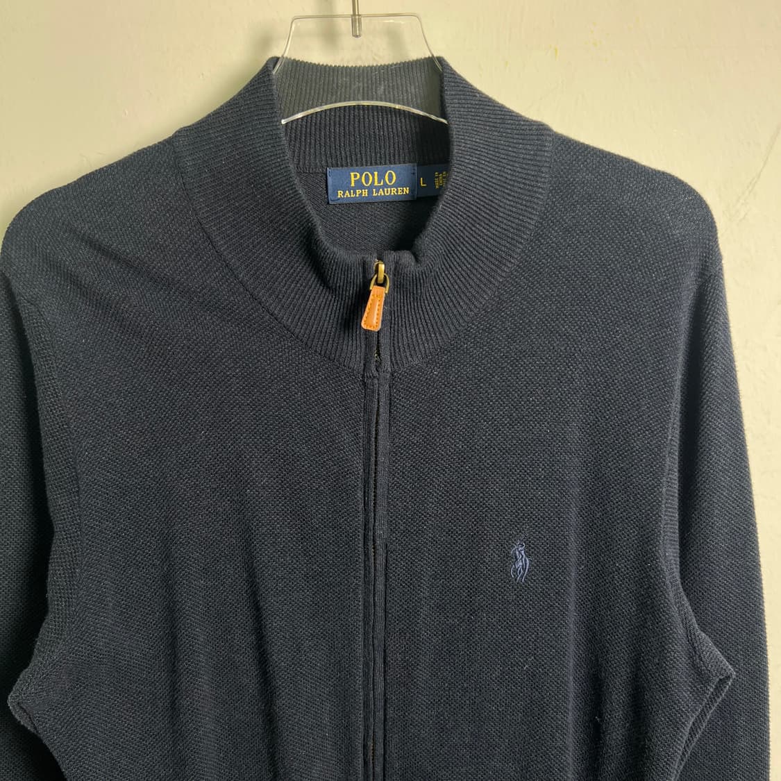 폴로 랄프로렌 네이비 니트 풀 집업 스웨터 L 상품이미지4