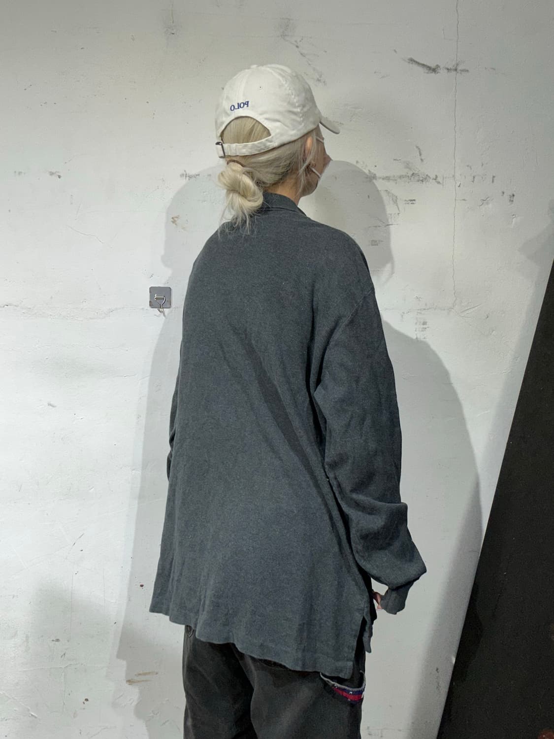 폴로 랄프 로렌 차콜 오버핏 카라 긴팔티 XL 상품이미지3