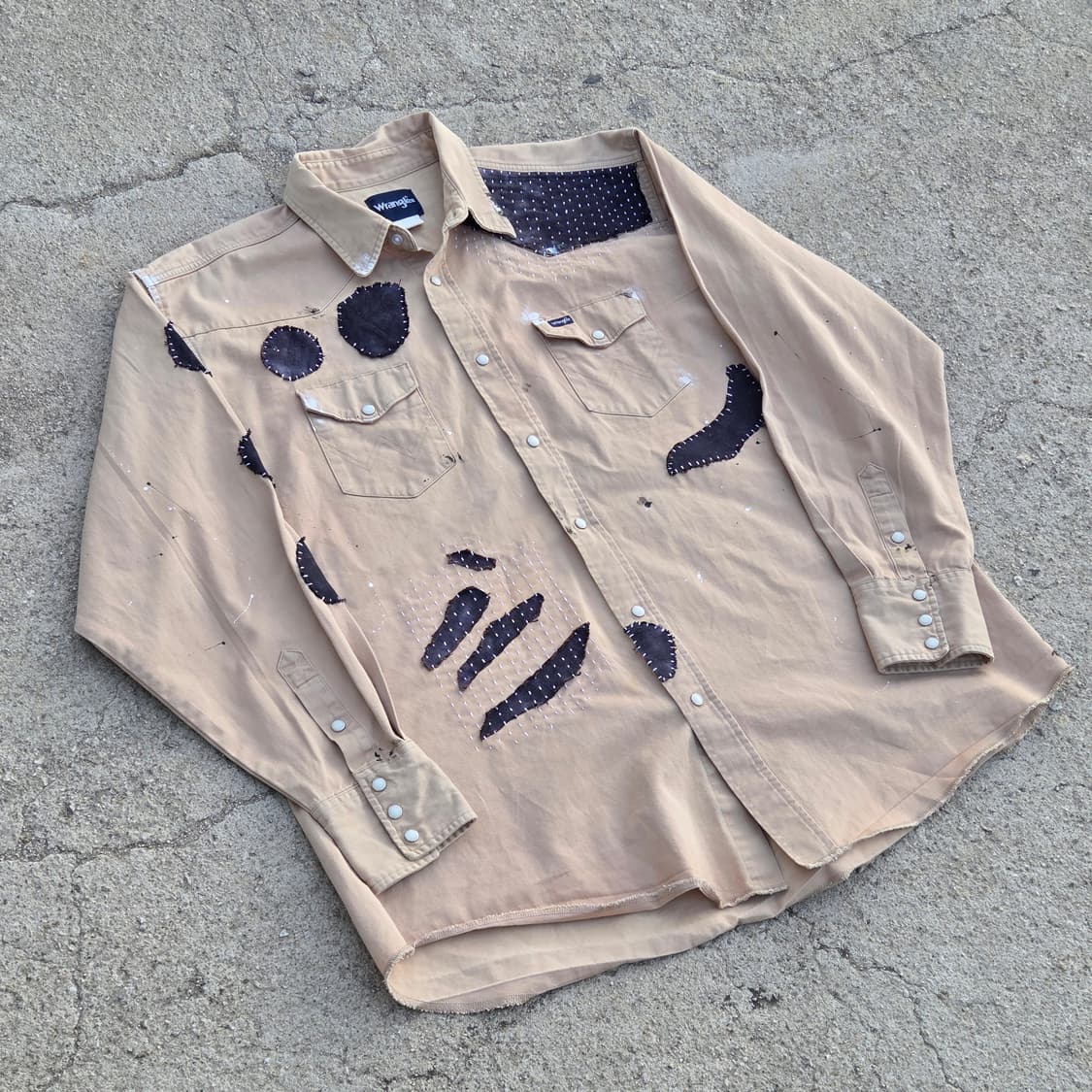 S.O/패치워크, 자수 커스텀 셔츠 상품이미지1