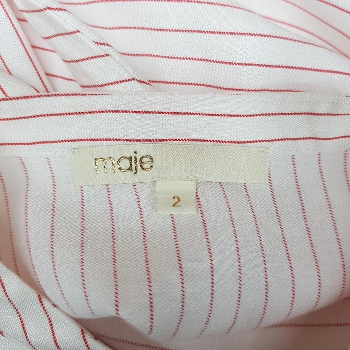 MAJE 마쥬  스트라이프 배색 셔링 블라우스 2사이즈 상품이미지6