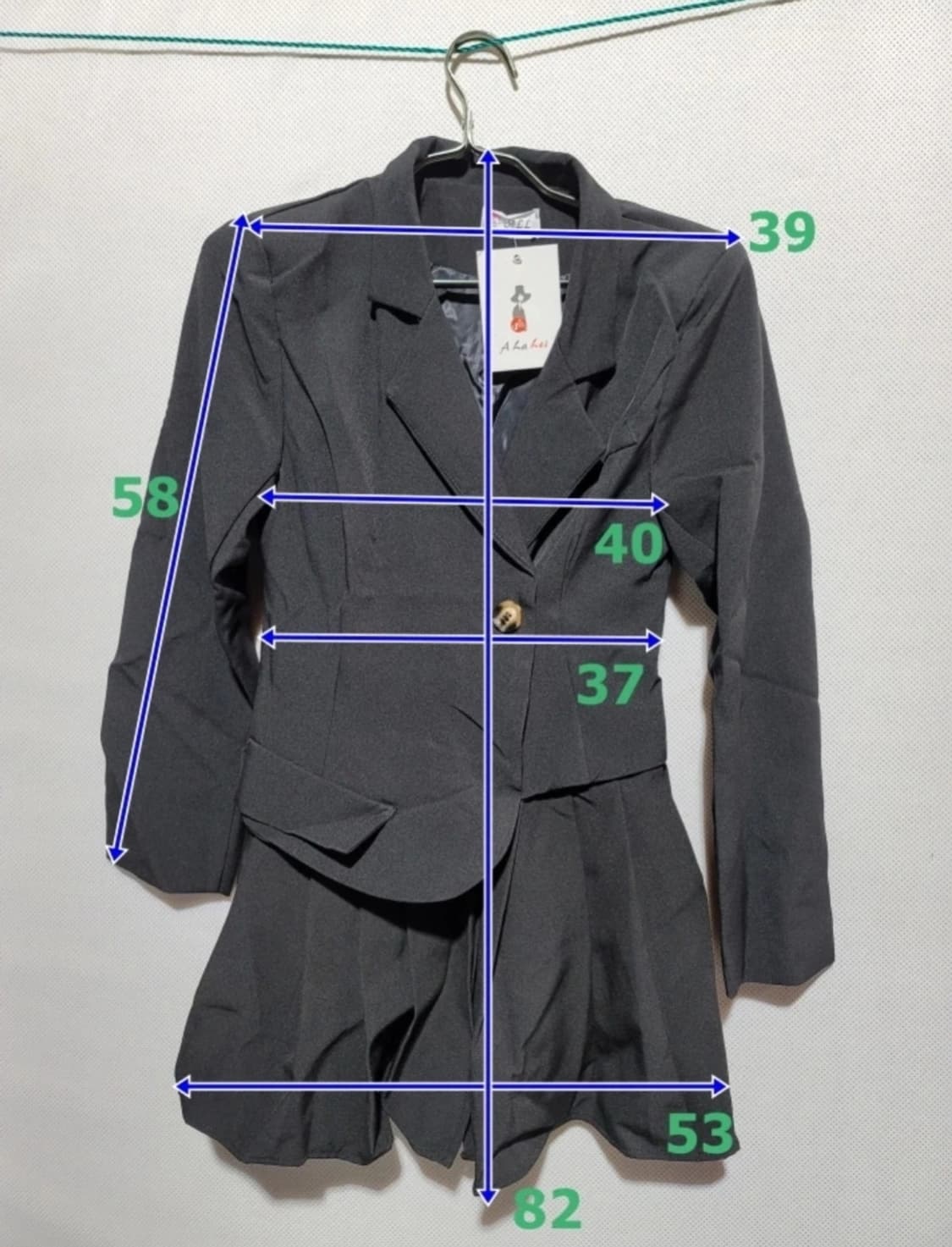 블랙원피스 투피스 오피스룩 하객룩 세미정장 44~55 상품이미지8