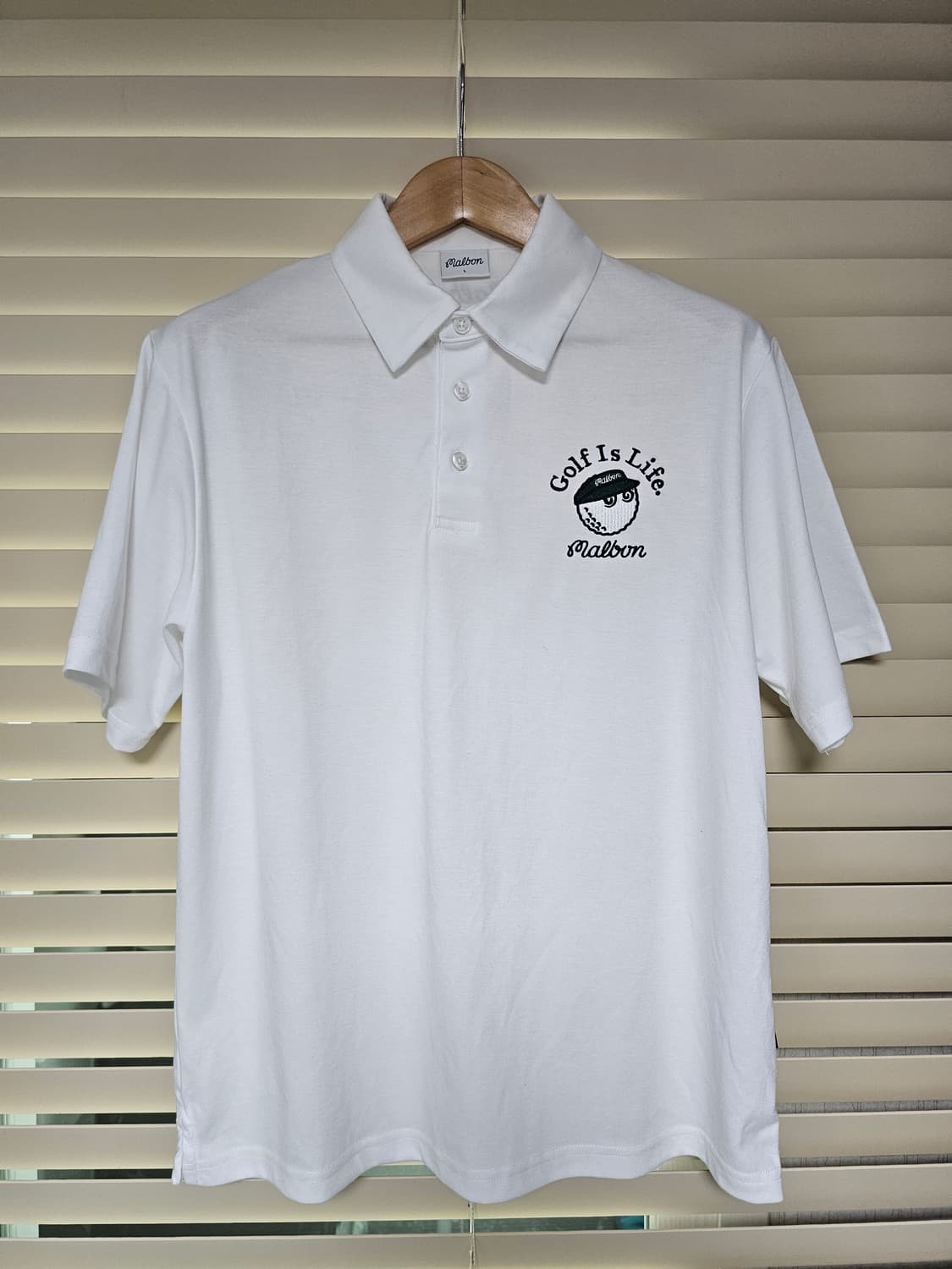 말본 골프 Golf is Life 흰색 반팔 폴로티 L 상품이미지1