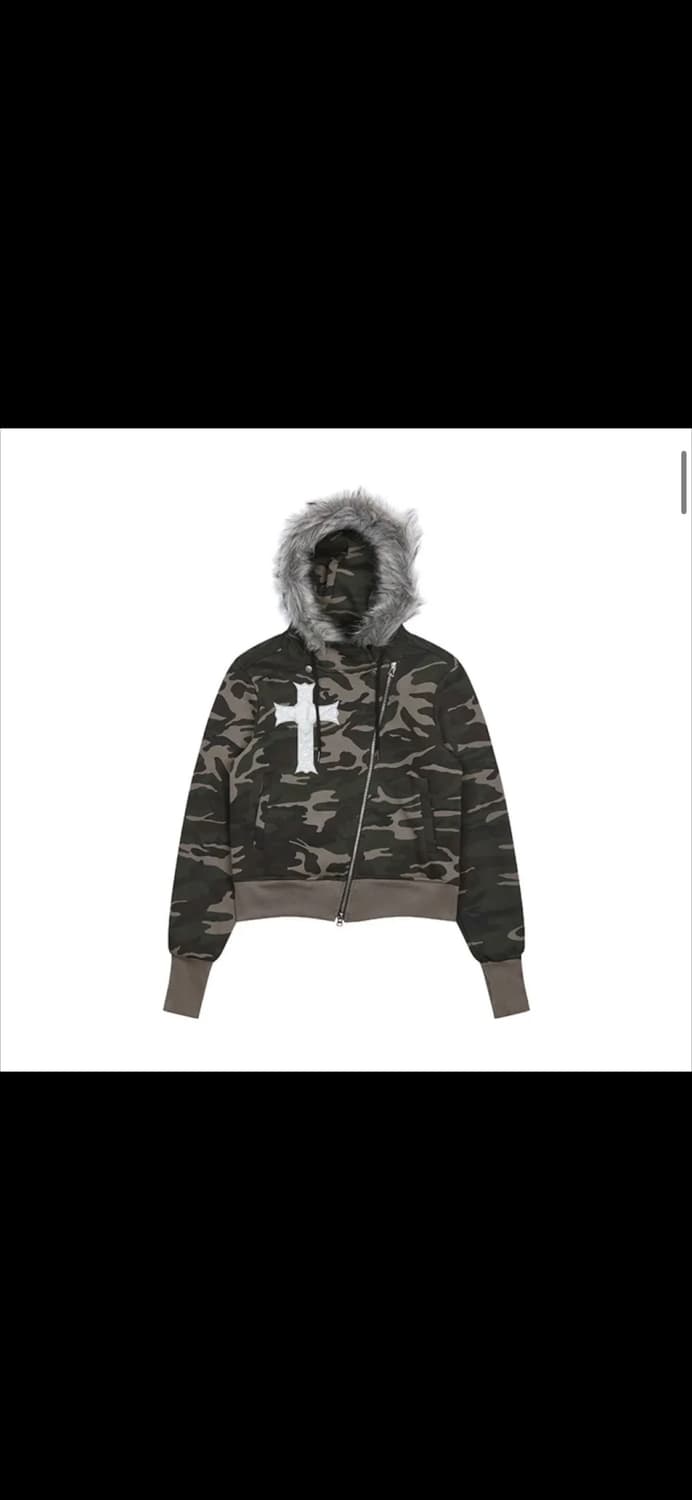 러브이즈트루 카모 퍼 후드집업 상품이미지2