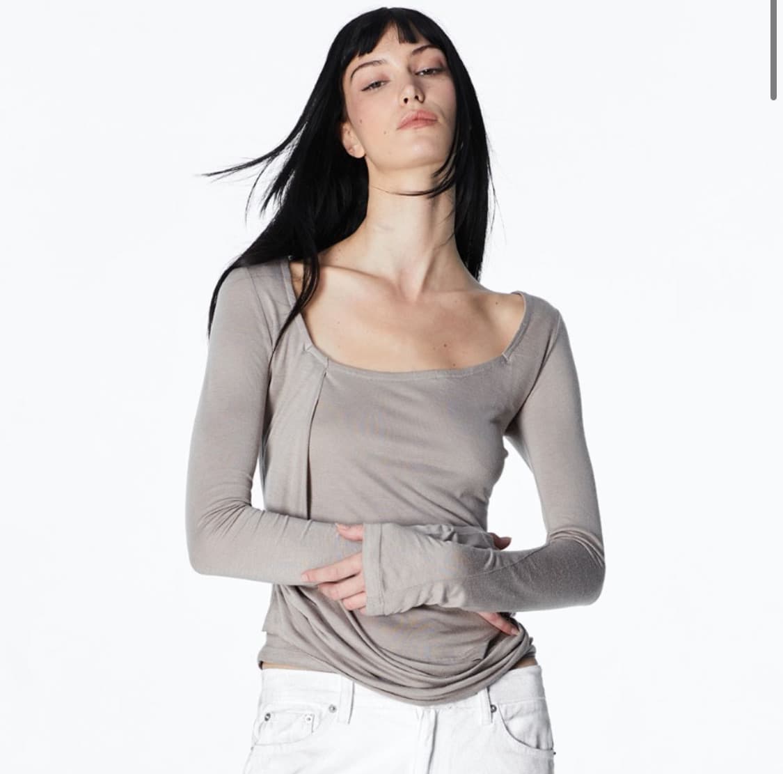 2000Archives KAIA DRAPED TOP (MOCHA)  상품이미지1