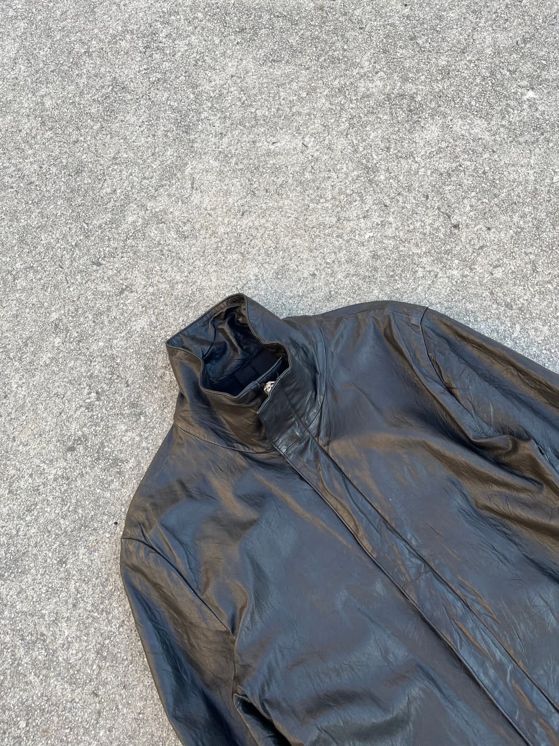 goer 하이넥 양가죽 레더자켓 상품이미지2