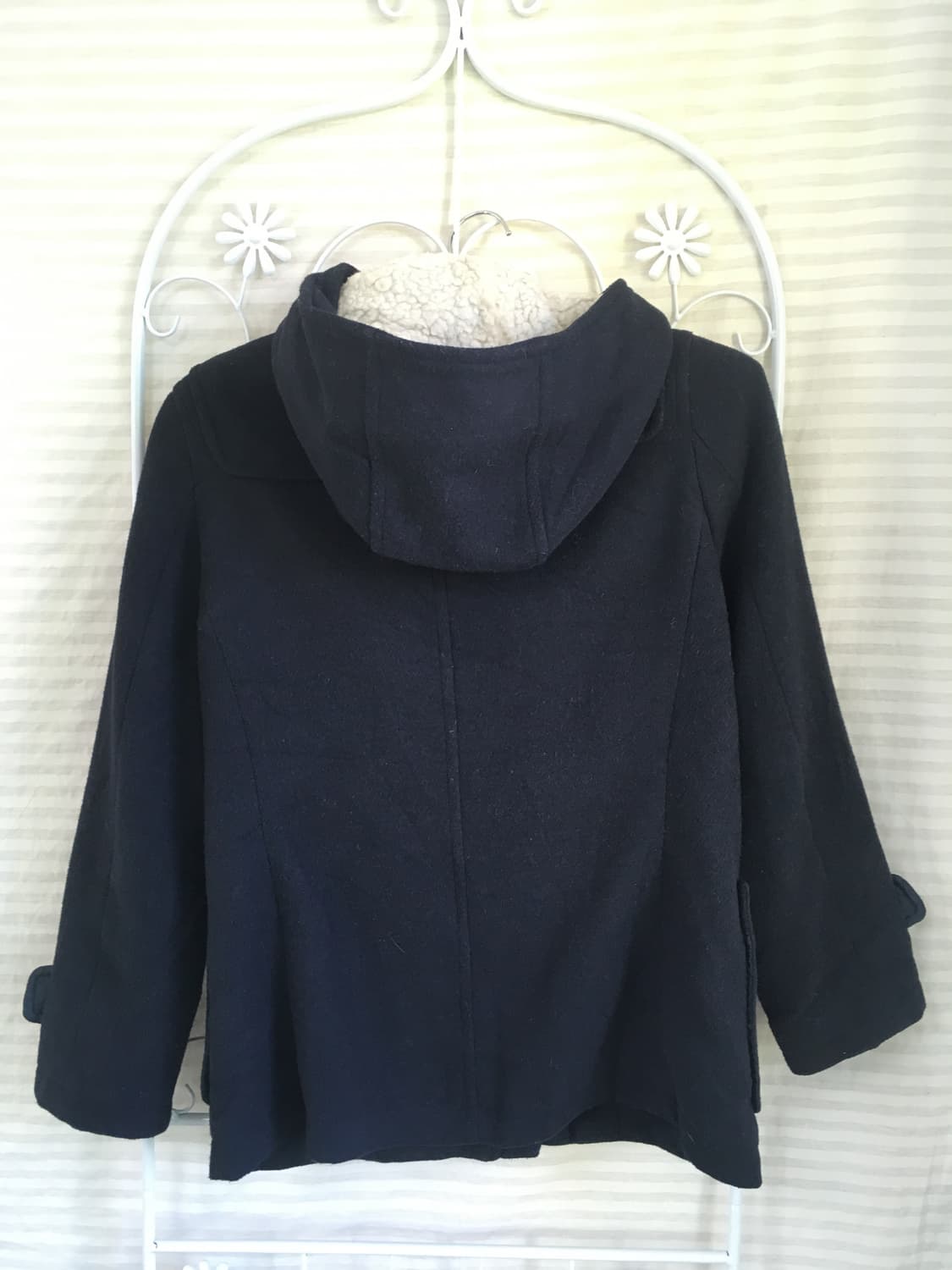 jpn vintage 네이비 더플 후드 하프코트 상품이미지8