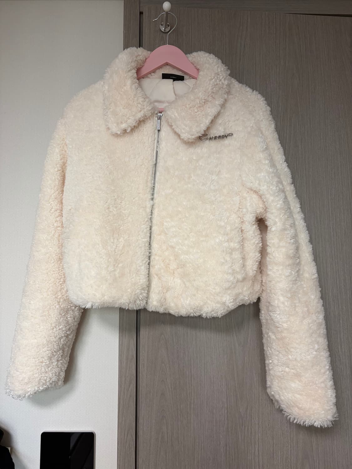 널디 퍼 자켓 아이보리 상품이미지1