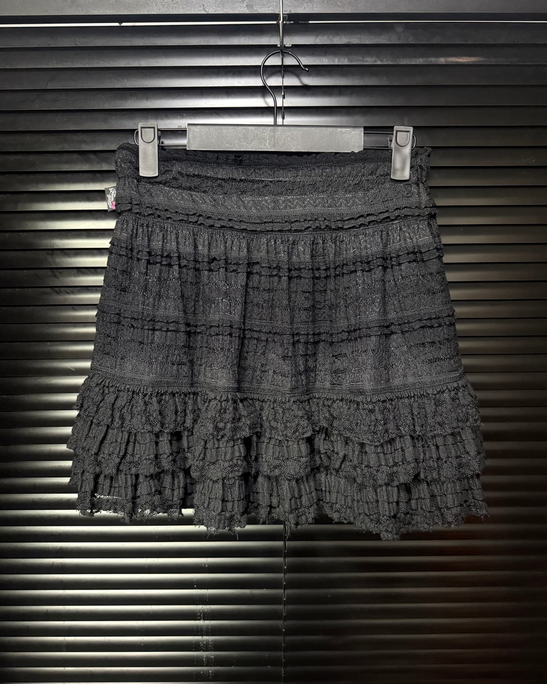 메조피아노 캉캉 레이스 치마 블랙 로리걸 갸루 고스 펑크 밴딩 프릴 쉬폰 상품이미지2