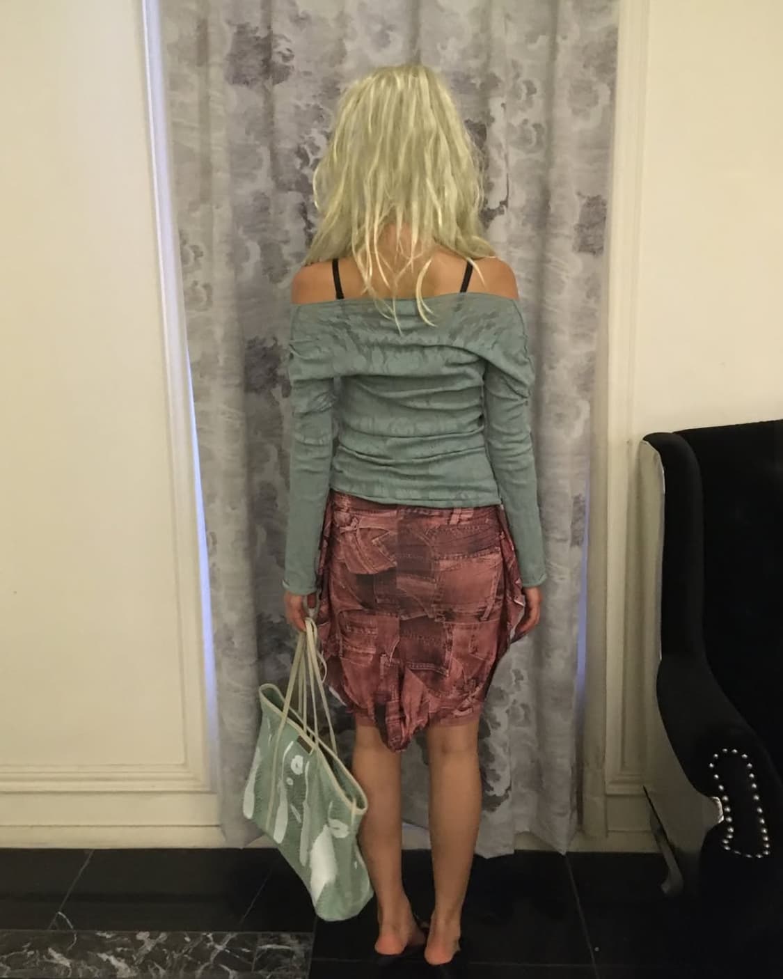 Denim printing skirt 상품이미지6