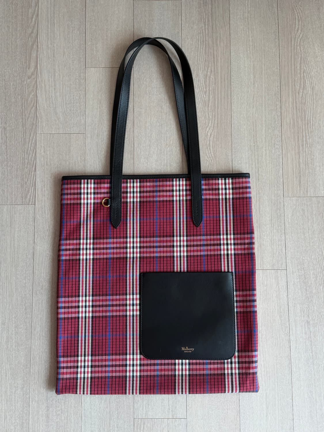 체크 패턴 토트백 상품이미지1