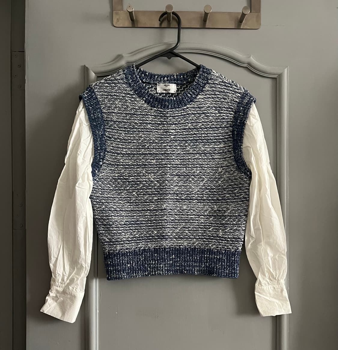 23ss 오브제 트위드 니트 베스트 레이어드셔츠 90사이즈 상품이미지3