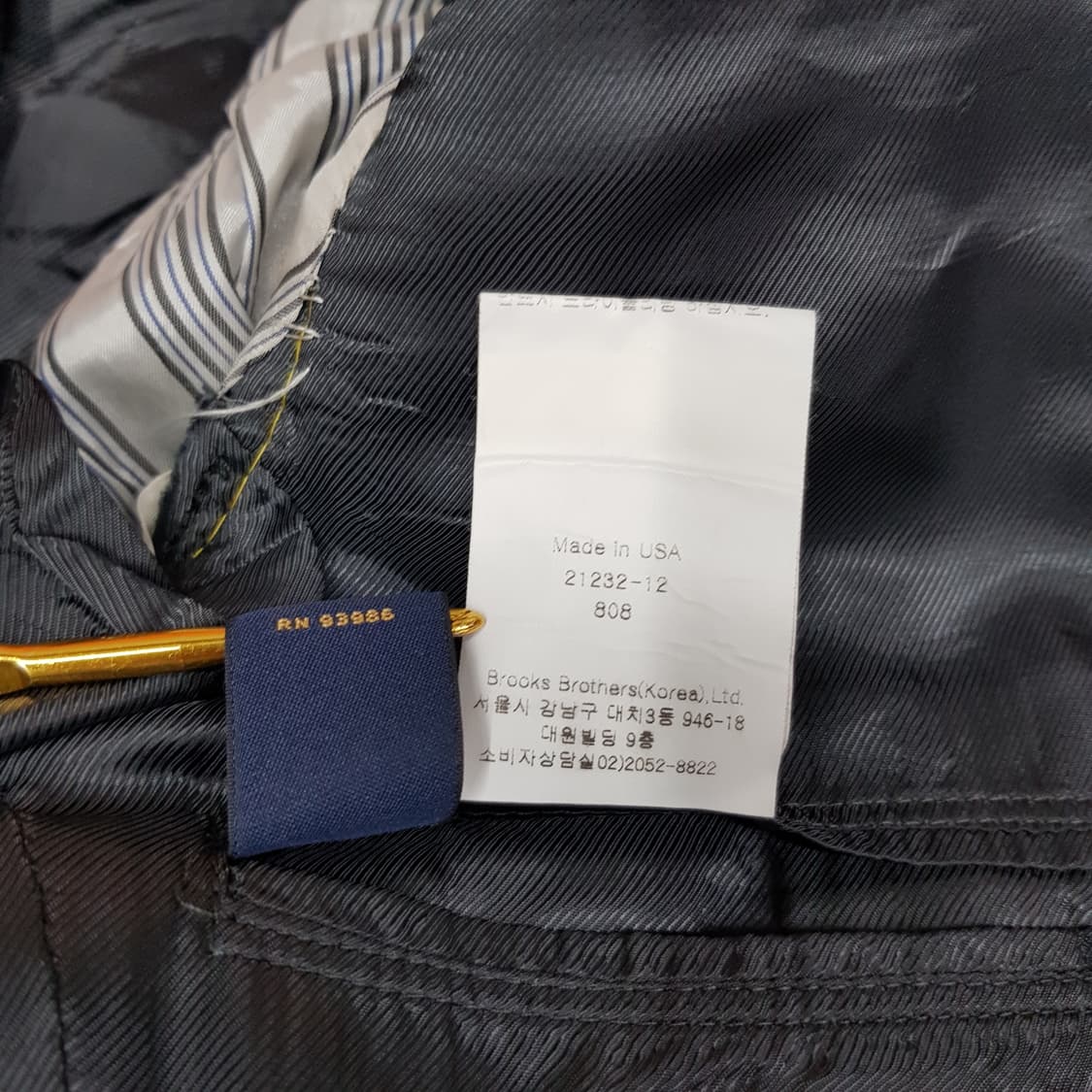 브룩스브라더스 1818 피츠제럴드 울 싱글 블레이저 자켓 38S사이즈 상품이미지5