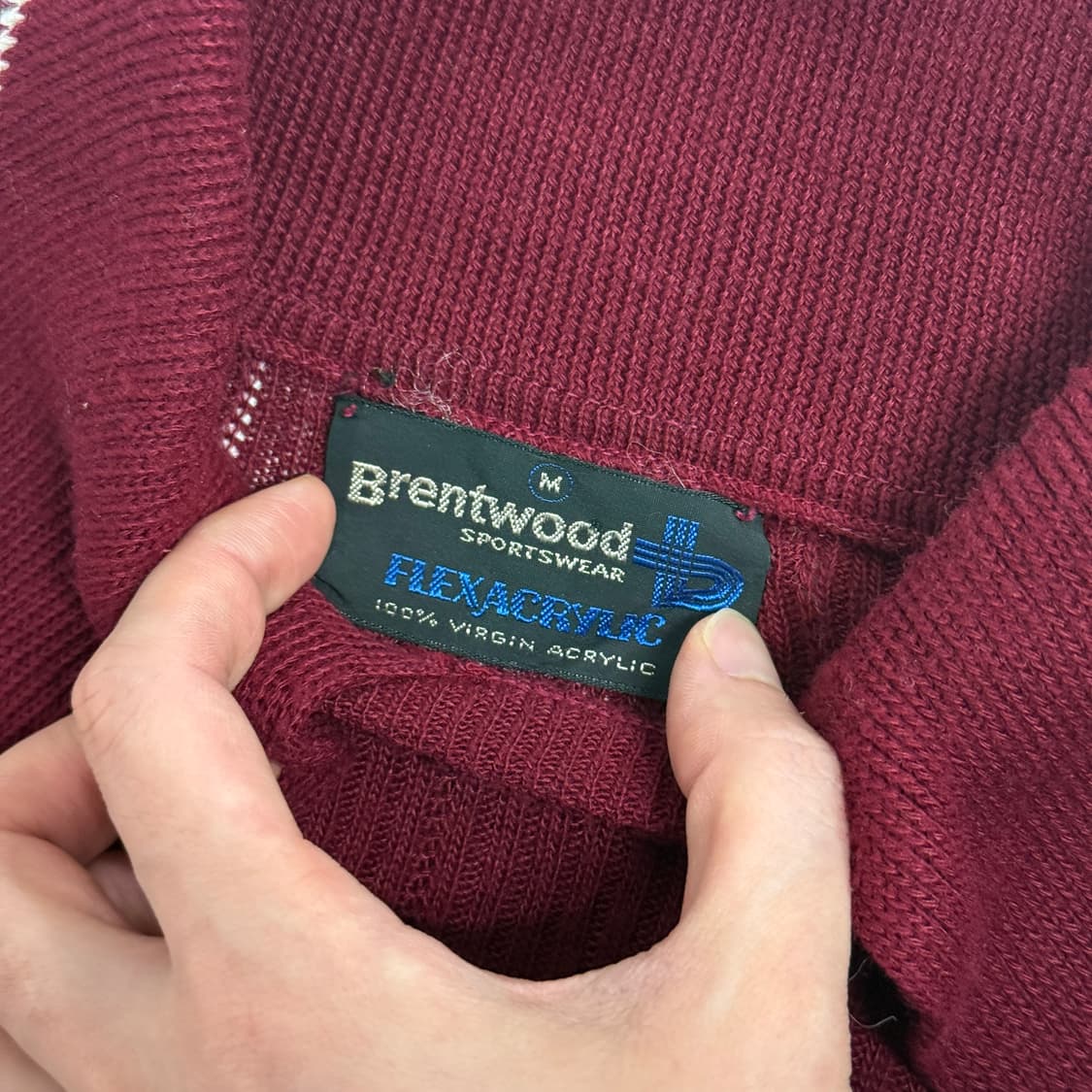 70s 레드 칼라 아크릴 니트 상품이미지6