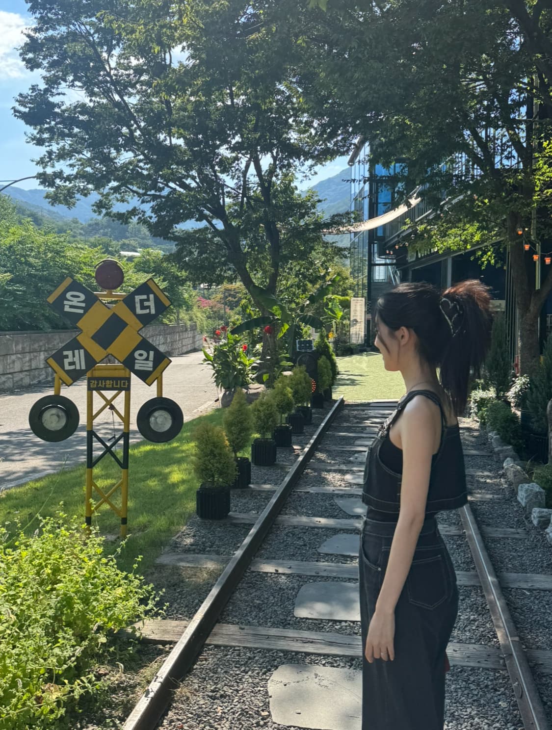 흑청 멜빵바지 점프수트 서스펜더 청바지 와이드바지 여름바지 (탱크탑 덤) 상품이미지5