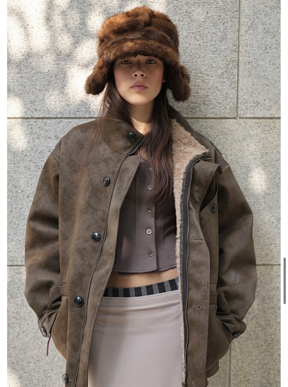 Moringa earth 하이넥 자켓 브라운 상품이미지1