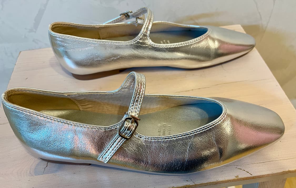 실버 메리제인 플랫 245 사이즈 /실착1회 거의 새 제품 상품이미지1