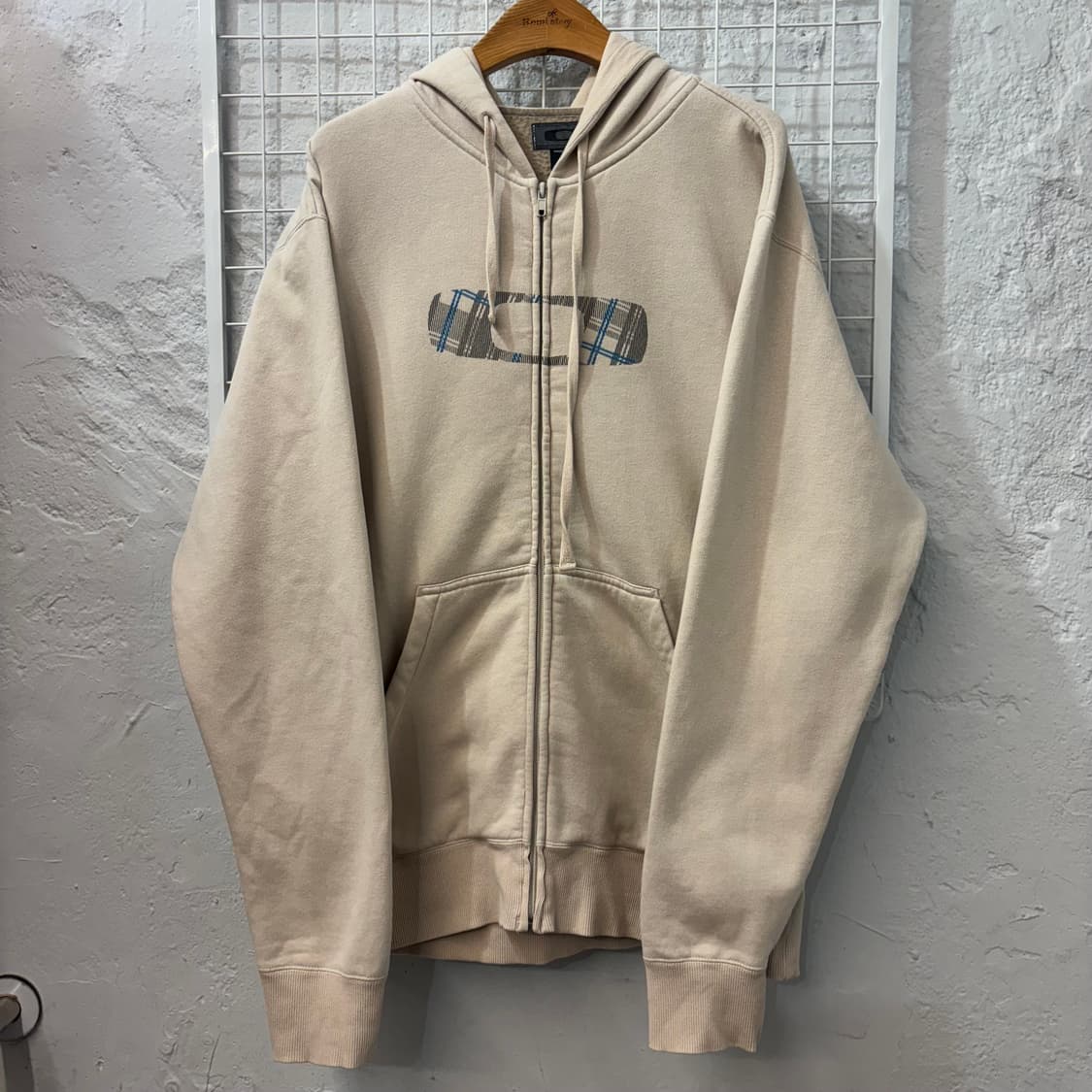 오클리 빅 아이콘 로고 아이보리 후드티 M 상품이미지1