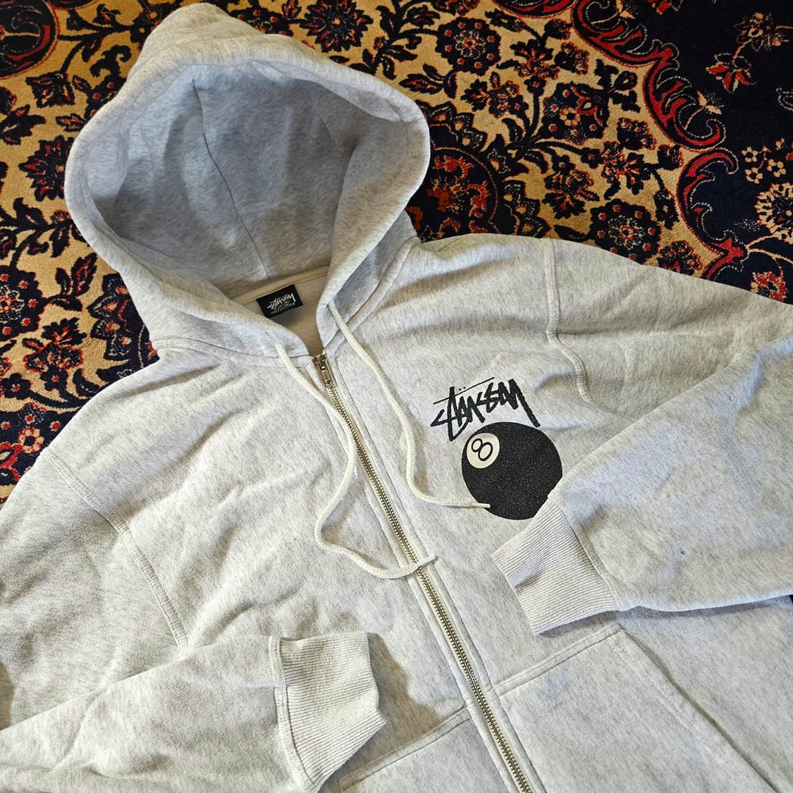 스투시(Stussy) 8볼 후드집업 에쉬헤더 M size 상품이미지5