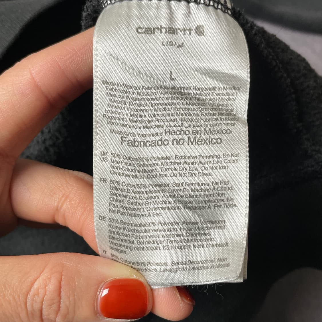 CARHARTT 칼하트 빈티지 블랙 코튼 기모 후드티 A00432 상품이미지10