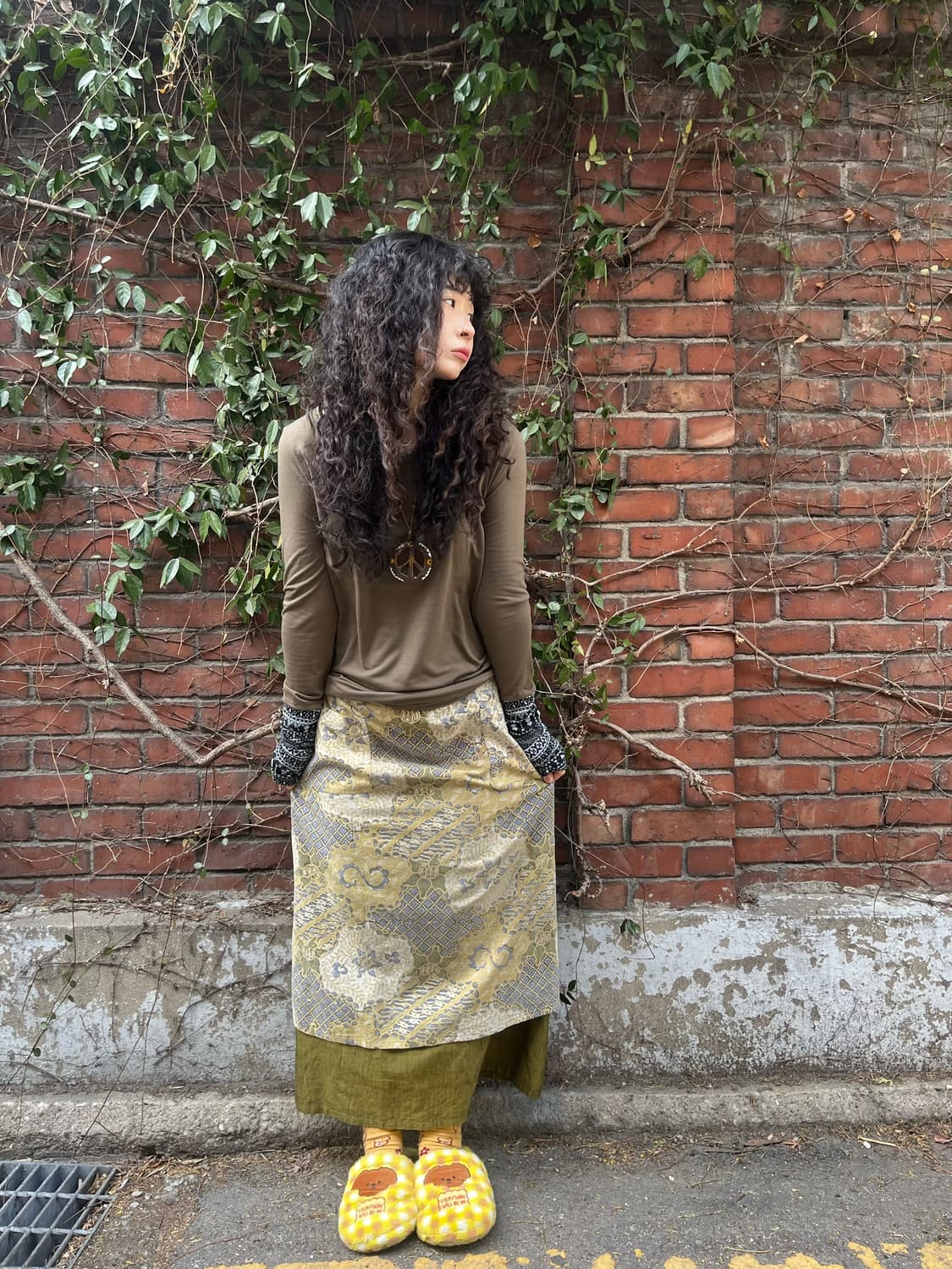 에스닉 패턴 랩 레이어드 롱 스커트 상품이미지3