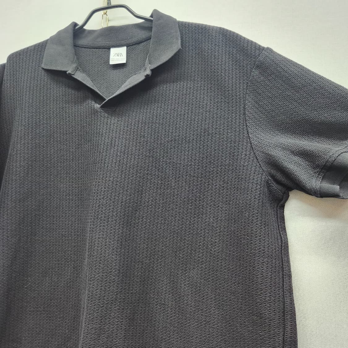 자라 ZARA 오픈 코튼 니트 반팔카라 XL(XL) 상품이미지3