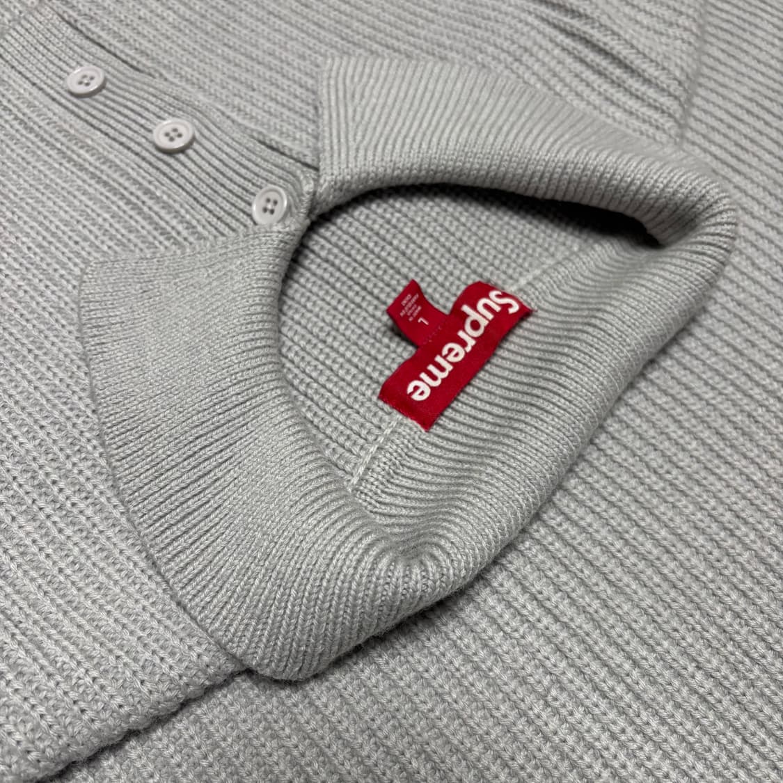 Supreme 슈프림 23fw 스몰 박스 폴로 니트 스웨터 그레이 L 상품이미지8