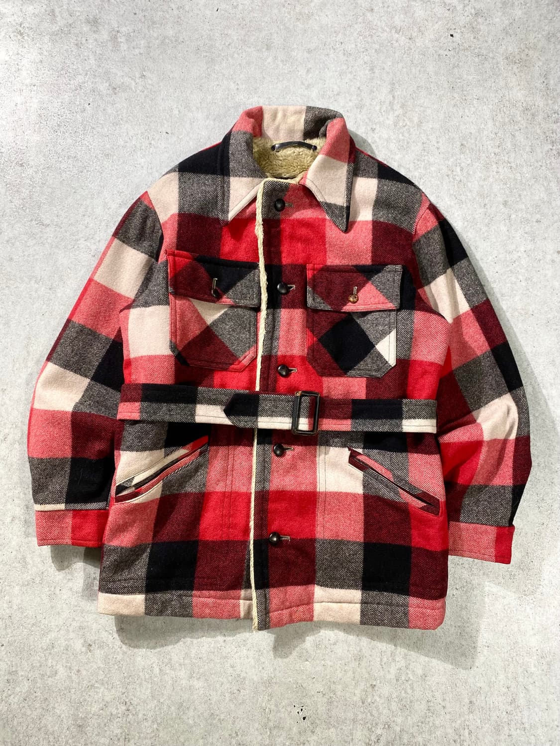 [M] Mcgregor 맥그리거 빈티지 시어링 울 체크 자켓 상품이미지1