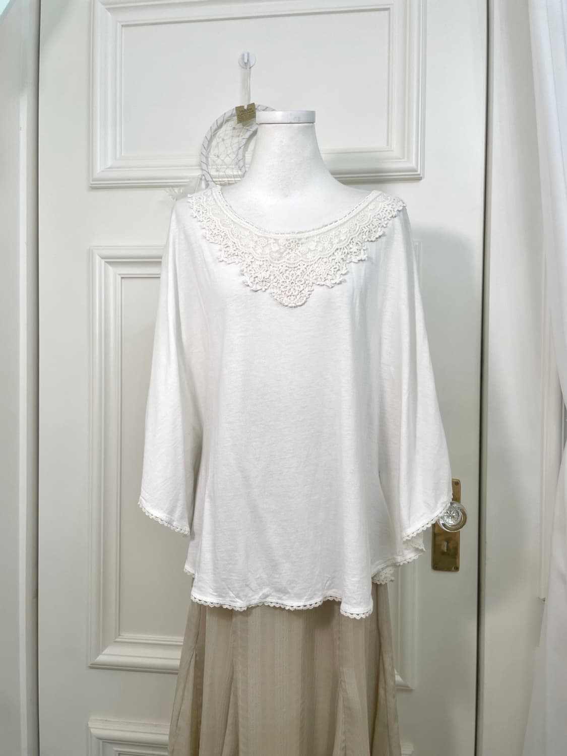 ivory crochet open cardigan&EARTH white 상품이미지6