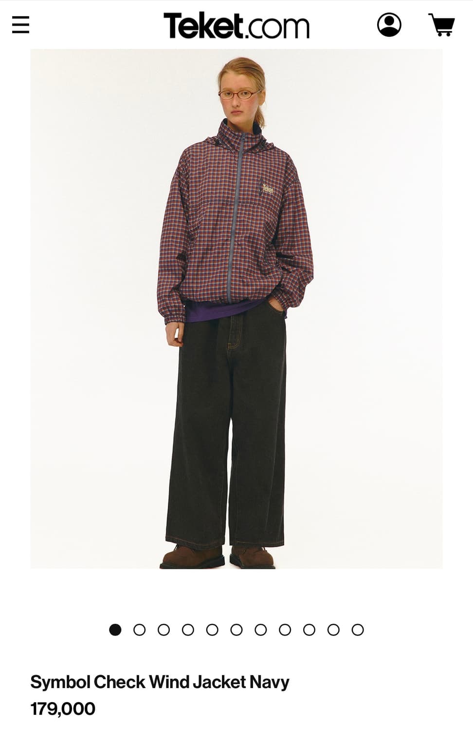 Teket Symbol Check Wind Jacket Navy 상품이미지1