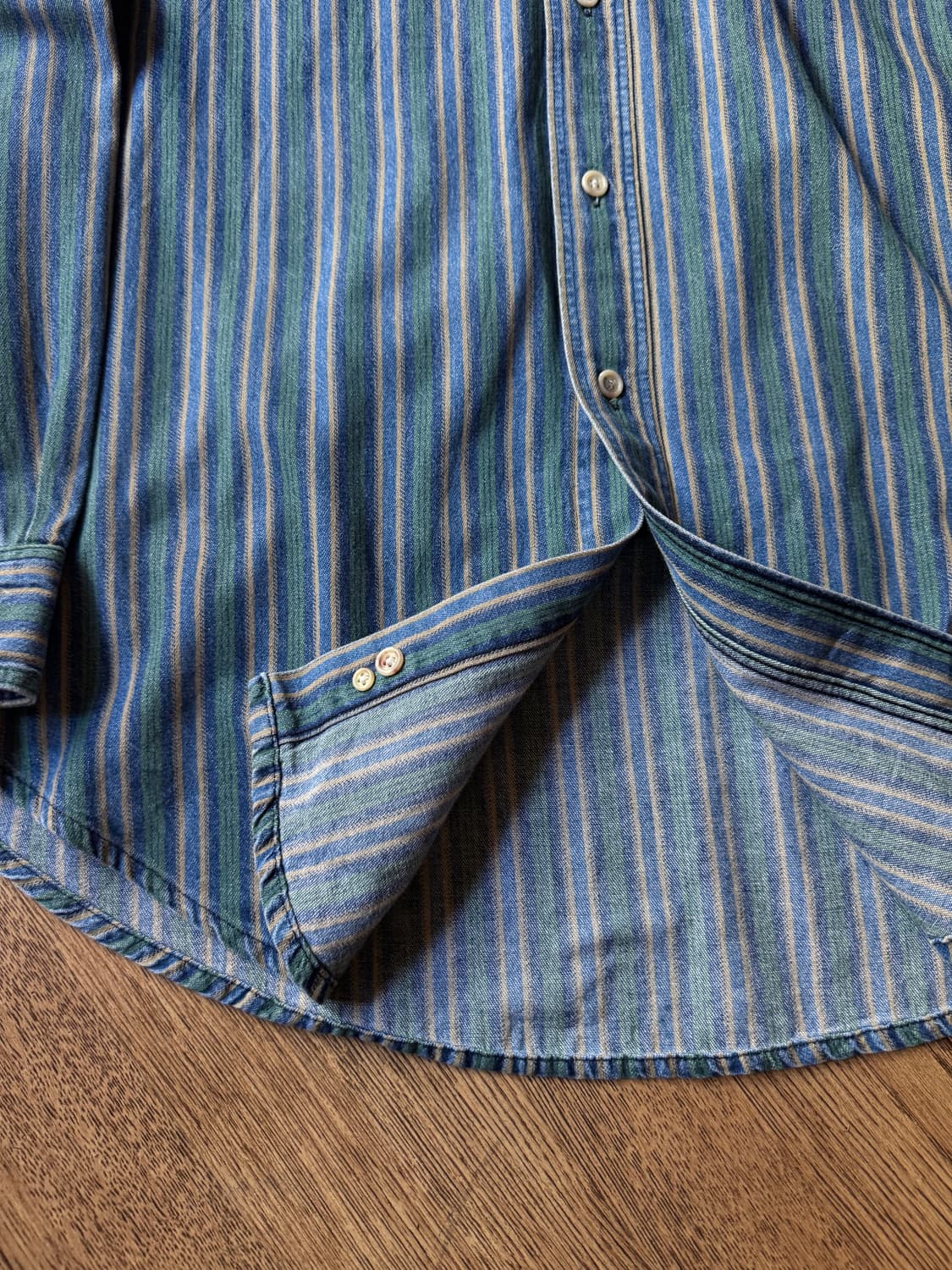 [L]90's 엘엘빈 Made in USA 스트라이프 셔츠 상품이미지4