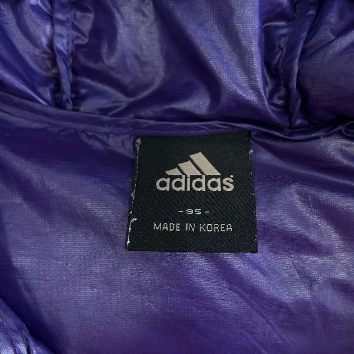 Adidas 아디다스 핑크 삼각로고 퍼플 경량패딩 상품이미지5